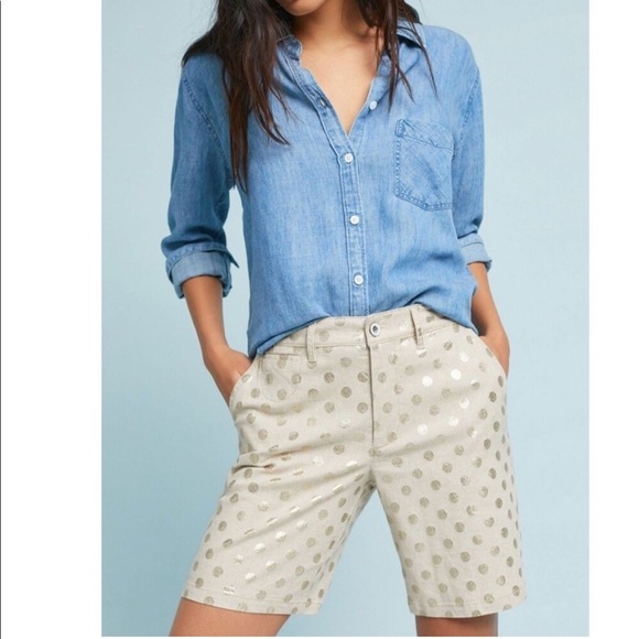 Anthropologie Pants - Anthropologie Polka Dot Bermuda Shorts